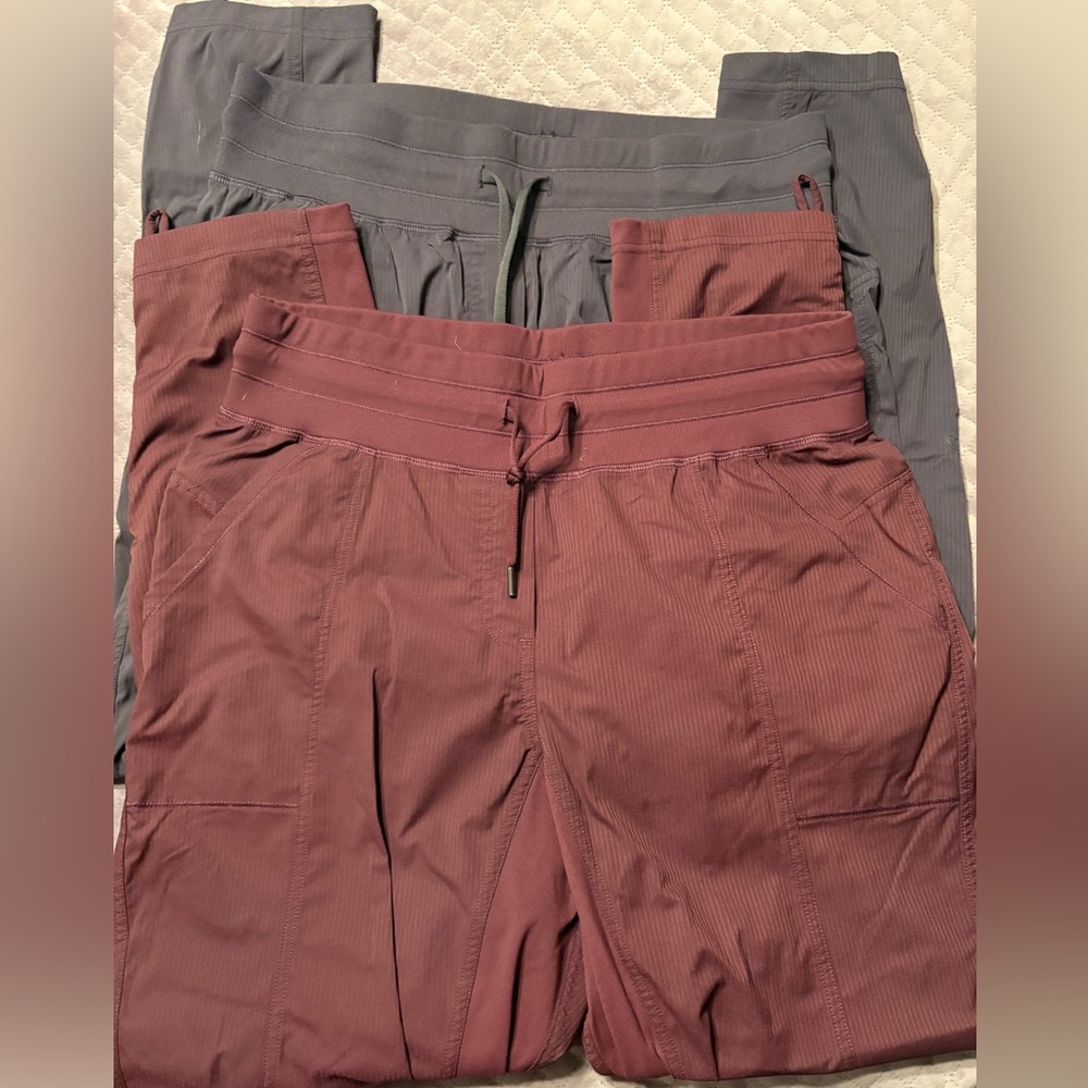 CRZ Yoga Studio Joggers 2 pair bundle maroon & gray cinch ankle Size Large gym